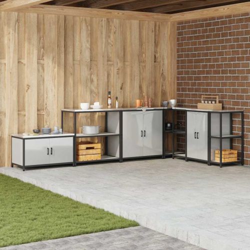 Съхранение в кухнята с рафт Сребрист 60 x 50 x 92 см Стомана