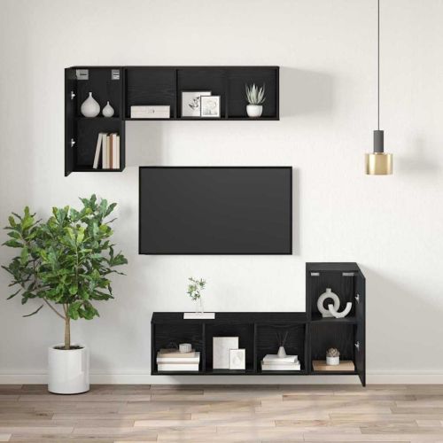 Стенен ТВ шкаф 2 pcs Черния дъб 30,5 x 30 x 60 см