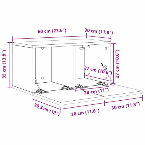 Комплект ТВ шкаф 3 pcs Кафяво 60 x 30 x 30 cm Инженерно дърво