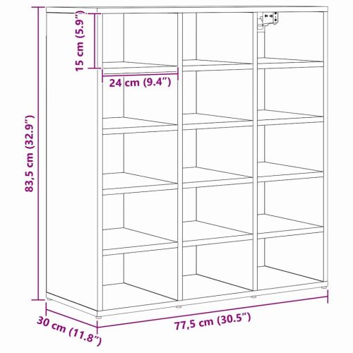 Шкаф за обувки с рафт Дъб 77,5 x 30 x 83,5 см Инженерно дърво