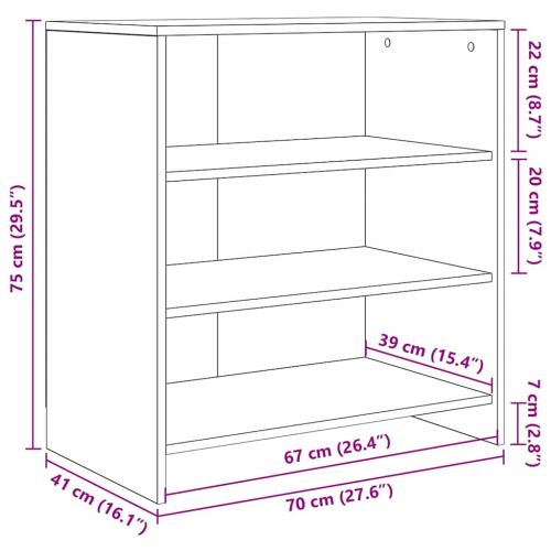Служебен шкаф Кафяво 70 x 41 x 75 см Инженерно дърво