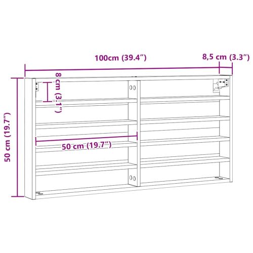 Витрина с рафт Старо дърво 100 x 8,5 x 50 cm Инженерно дърво