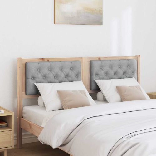 Облегалка за глава Кафяв и светло сив 140 cm Борово дърво масив