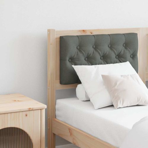 Облегалка за глава кафяво и тъмносиво 140 cm Борово дърво масив