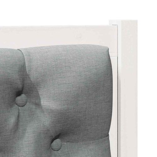 Облегалка за глава Бял и светлосив 100 cm Борово дърво масив