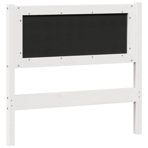 Облегалка за глава Бял и светлосив 90 cm Борово дърво масив