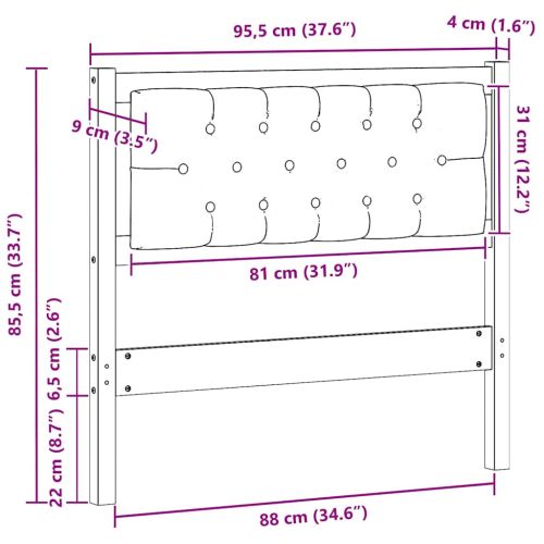 Облегалка за глава Бял и светлосив 90 cm Борово дърво масив