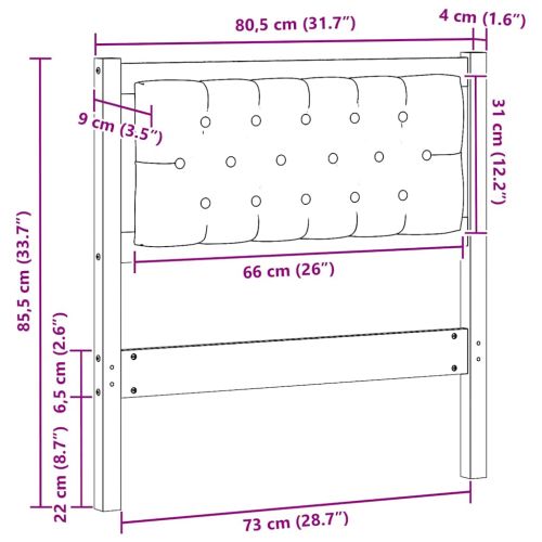 Облегалка за глава Друг Кафяв и черен 75 cm Борово дърво масив