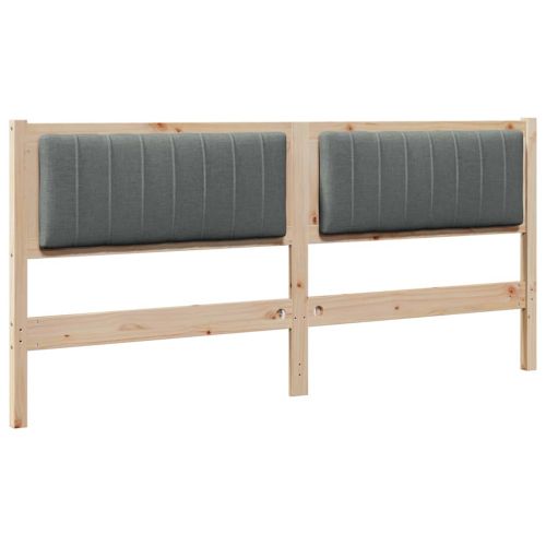 Тапицирана табла с таблото Кафяво 180 cm Солидно борово дърво