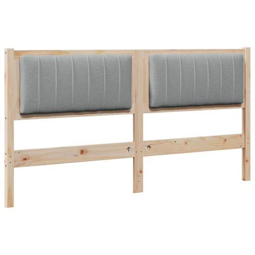 Тапицирана табла с таблото Кафяво 160 cm Солидно борово дърво