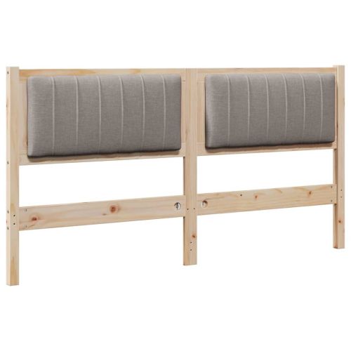 Тапицирана табла с таблото Кафяво 160 cm Солидно борово дърво