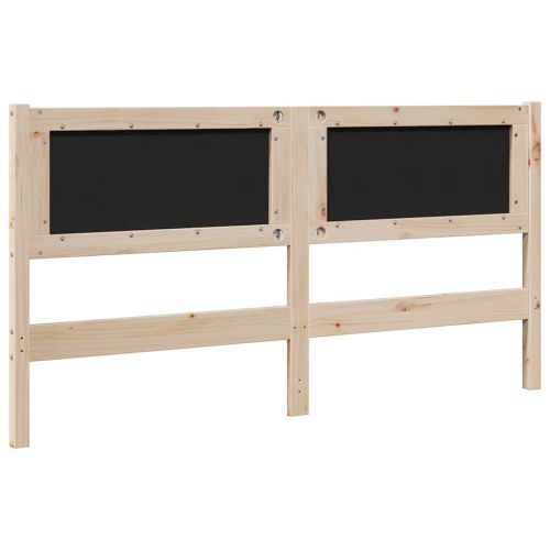 Тапицирана табла с таблото Кафяво 150 cm Солидно борово дърво