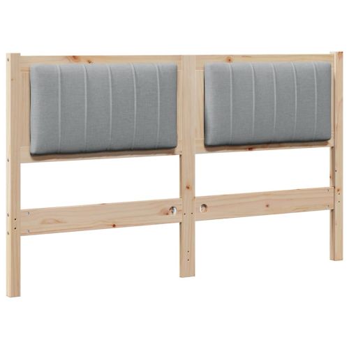 Тапицирана табла с таблото Кафяво 140 cm Солидно борово дърво