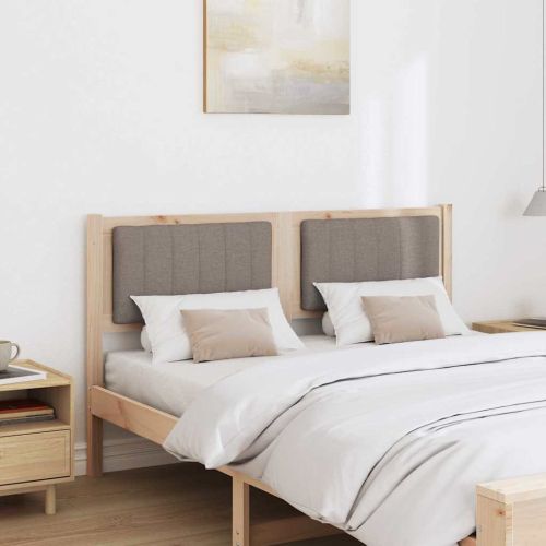 Тапицирана табла с таблото Кафяво 140 cm Солидно борово дърво