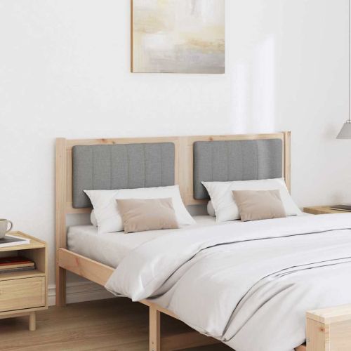 Тапицирана табла с таблото Кафяво 135 cm Солидно борово дърво