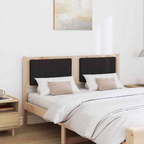 Тапицирана табла с таблото Кафяво 135 cm Солидно борово дърво