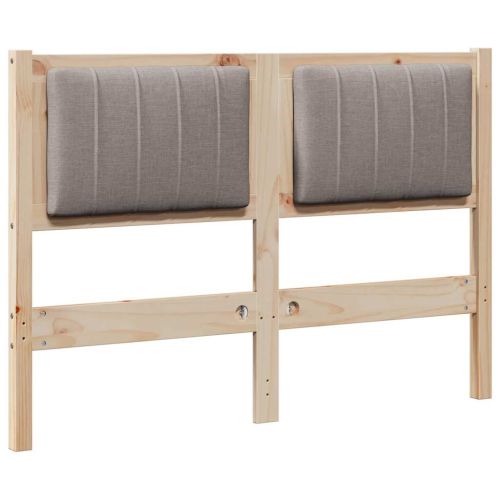 Тапицирана табла с таблото Кафяво 120 cm Солидно борово дърво