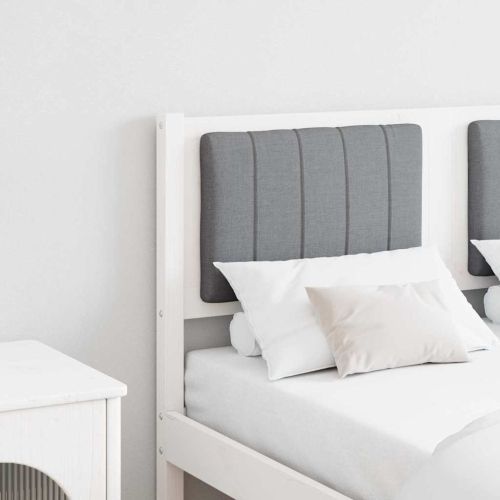 Тапицирана табла с таблото Бяло 120 cm Солидно борово дърво