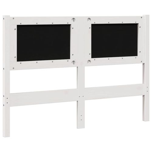 Тапицирана табла с таблото Бяло 120 cm Солидно борово дърво