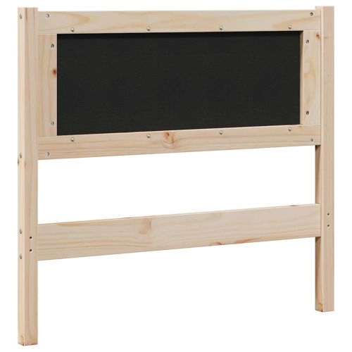 Тапицирана табла с таблото Кафяво 100 cm Солидно борово дърво