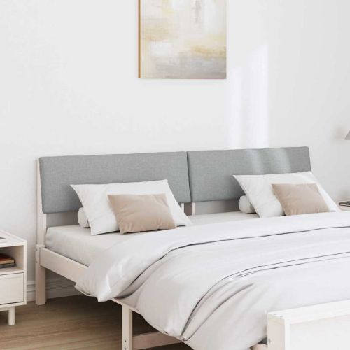 Тапицирана табла Светлосиво 200 cm Солидно борово дърво