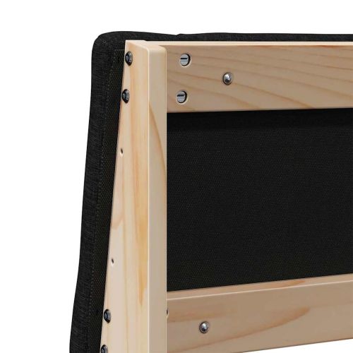 Тапицирана табла Черно 135 cm Солидно борово дърво