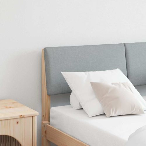 Тапицирана табла Светлосиво 120 cm Солидно борово дърво