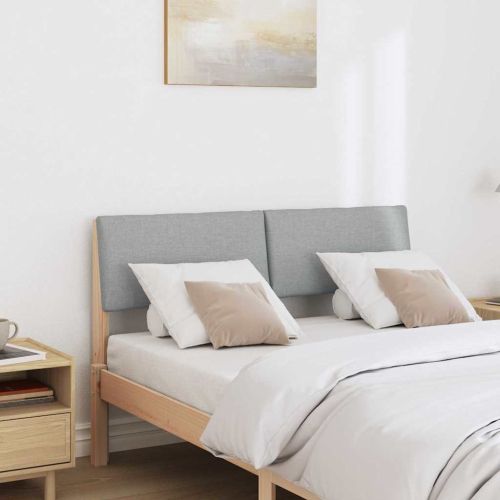 Тапицирана табла Светлосиво 120 cm Солидно борово дърво