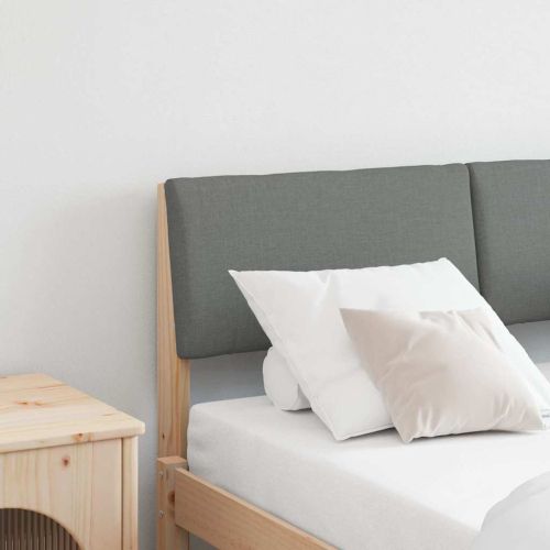 Тапицирана табла Тъмен сив 120 cm Солидно борово дърво