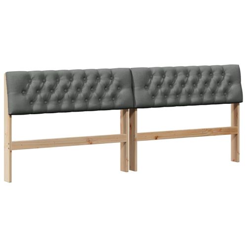 Тапицирана табла Тъмен сив 200 cm Солидно борово дърво