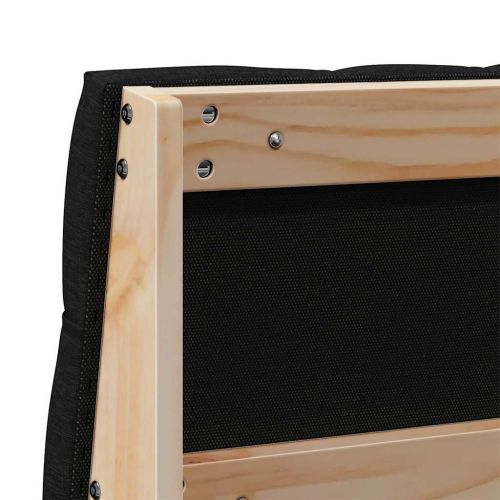 Тапицирана табла Черно 135 cm Солидно борово дърво