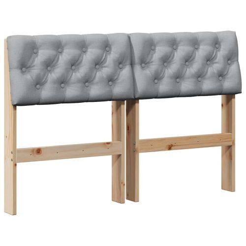 Тапицирана табла Светлосиво 120 cm Солидно борово дърво