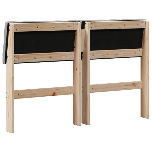 Тапицирана табла Светлосиво 120 cm Солидно борово дърво