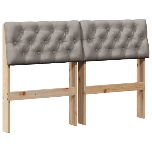 Тапицирана табла Таупе 120 cm Солидно борово дърво