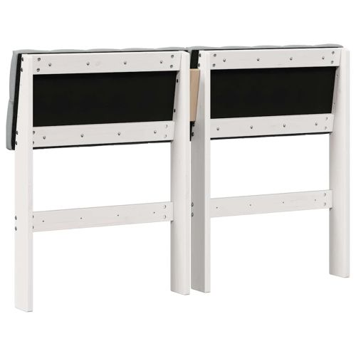 Тапицирана табла Светлосиво 120 cm Солидно борово дърво