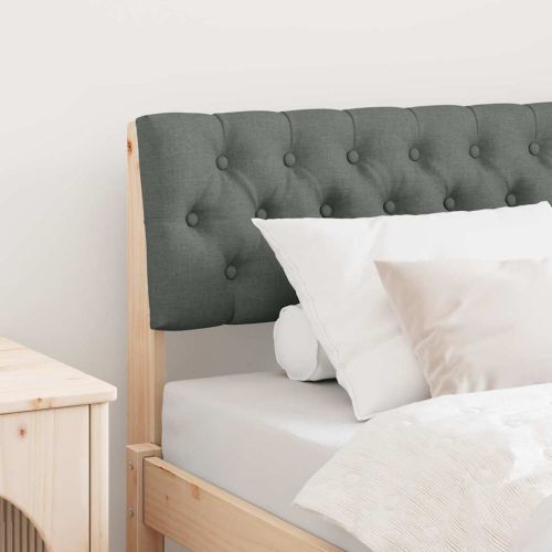 Тапицирана табла Тъмен сив 90 cm Солидно борово дърво