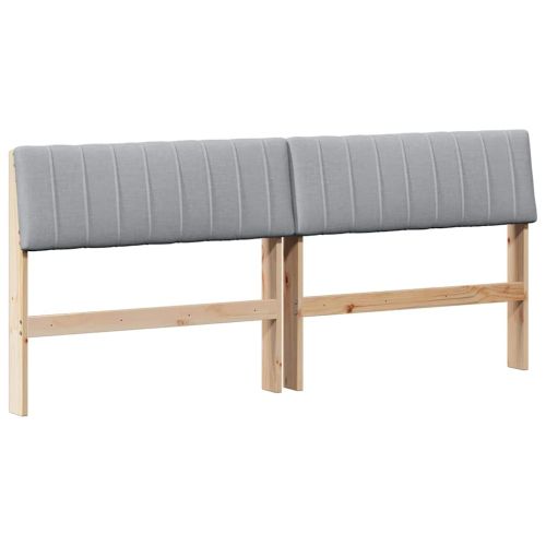 Тапицирана табла Светлосиво 180 cm Солидно борово дърво