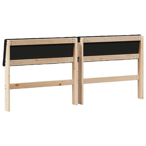 Тапицирана табла Черно 180 cm Солидно борово дърво