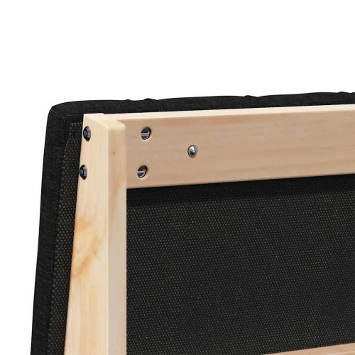 Тапицирана табла Черно 180 cm Солидно борово дърво