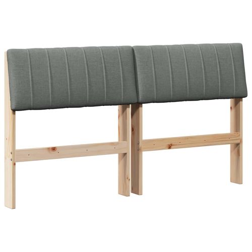 Тапицирана табла Тъмен сив 140 cm Солидно борово дърво