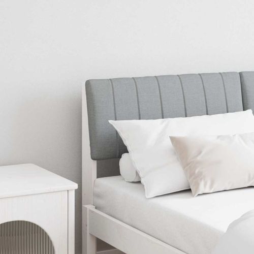 Тапицирана табла Светлосиво 140 cm Солидно борово дърво