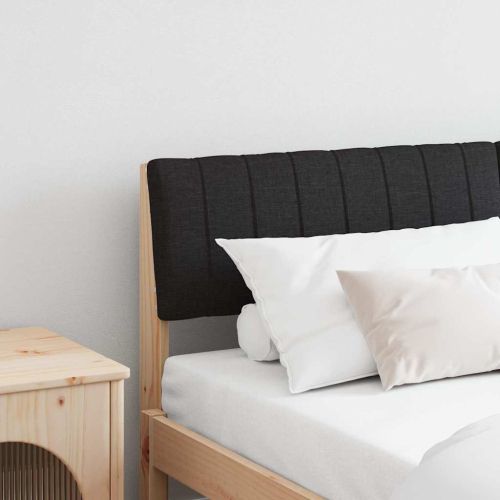 Тапицирана табла Черно 135 cm Солидно борово дърво