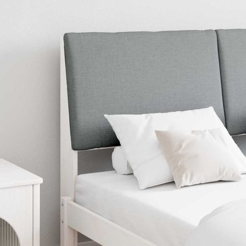 Тапицирана табла Светлосиво 160 cm Солидно борово дърво