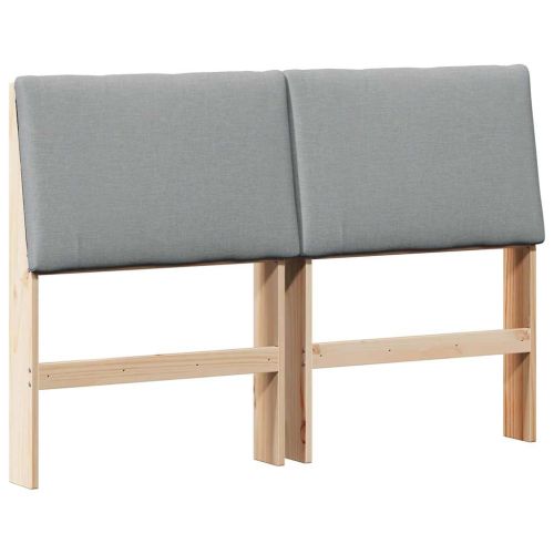 Тапицирана табла Светлосиво 150 cm Солидно борово дърво