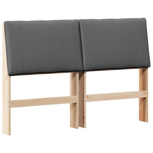 Тапицирана табла Тъмен сив 150 cm Солидно борово дърво