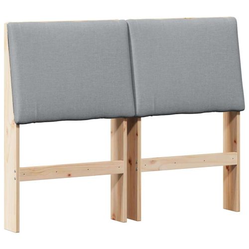 Тапицирана табла Светлосиво 135 cm Солидно борово дърво