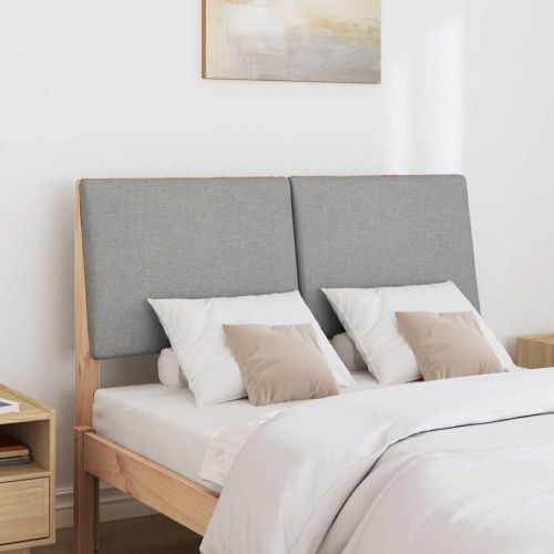 Тапицирана табла Светлосиво 135 cm Солидно борово дърво