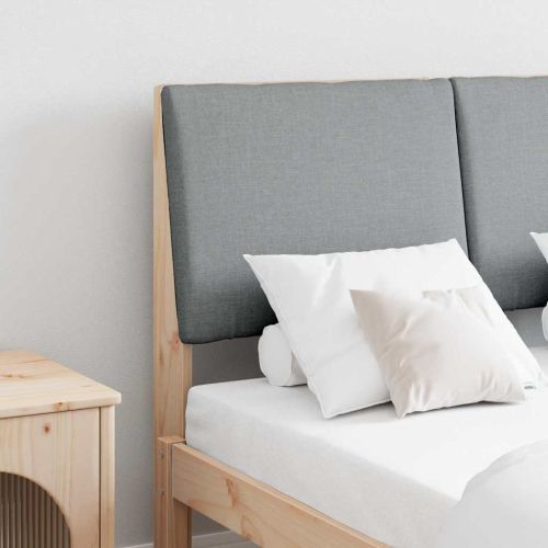 Тапицирана табла Светлосиво 120 cm Солидно борово дърво