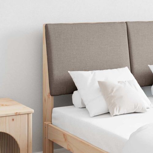 Тапицирана табла Таупе 120 cm Солидно борово дърво