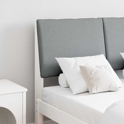 Тапицирана табла Светлосиво 120 cm Солидно борово дърво